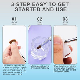Shine Chance brush size comparison illustrating sizes 2, 4 and 5