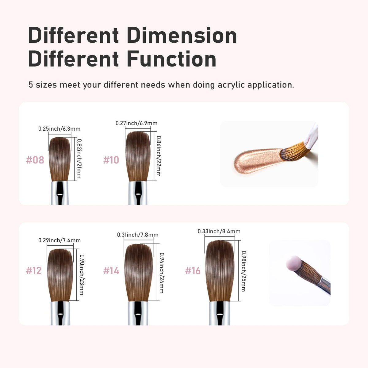 Shine Chance aluminum handle and brass ferrule detail for durable, comfortable grip