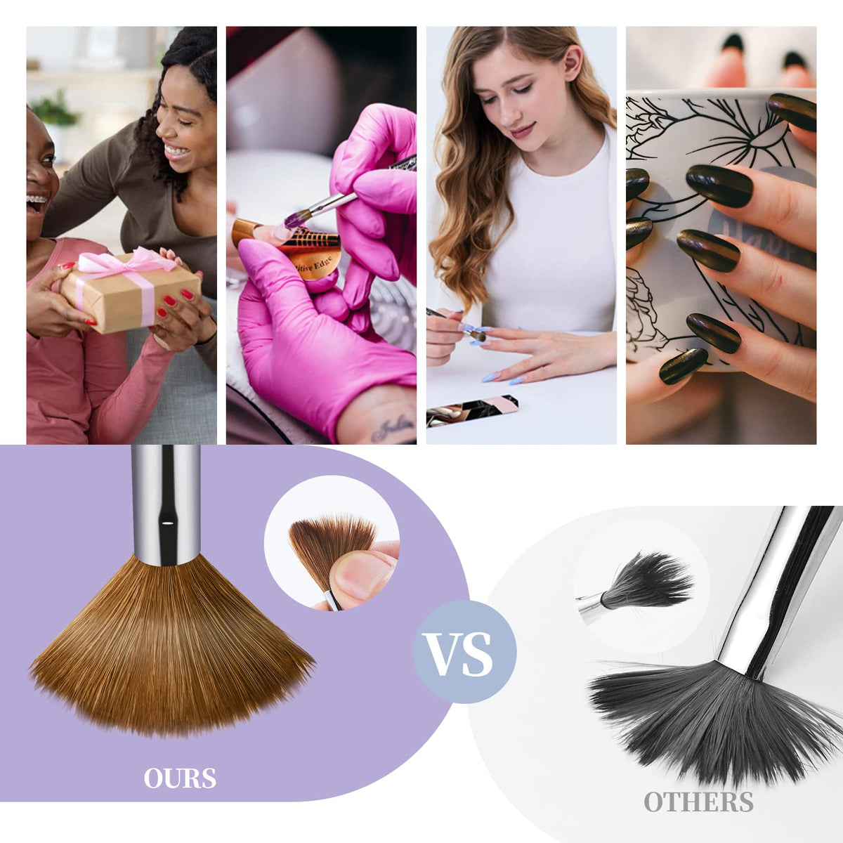 Shine Chance lifestyle salon shot with brush on manicure table, professional-ready