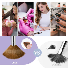 Shine Chance lifestyle salon shot with brush on manicure table, professional-ready