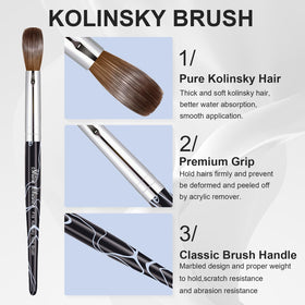 Shine Chance brush next to ruler for size 18 scale, clarifies capacity and fit for extensions