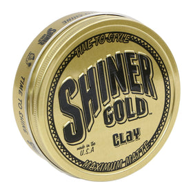 shiner gold pomade open tub showing matte clay texture and grip benefit