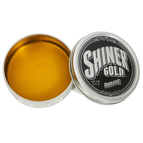 Shiner Gold Pomade styled hair lifestyle image showing strong hold benefit