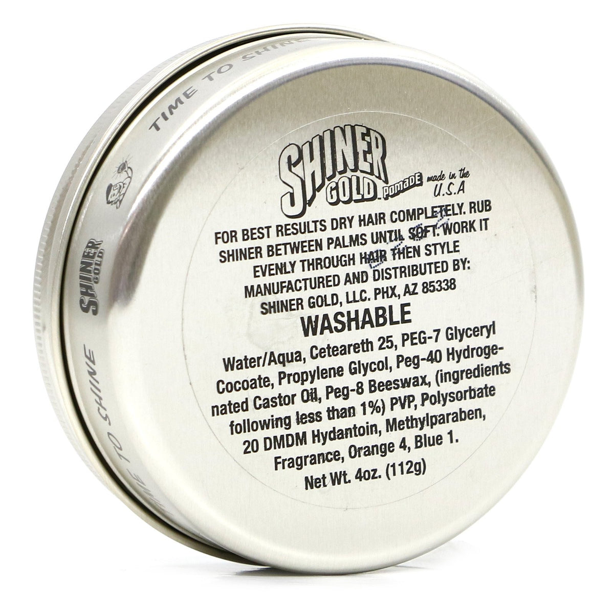 Shiner Gold texture close-up showing glossy pomade consistency for firm hold