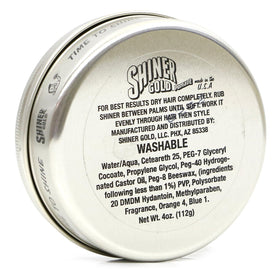 Shiner Gold texture close-up showing glossy pomade consistency for firm hold