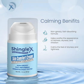 ShingleX on a bathroom shelf in calming setting implying gentle daily use