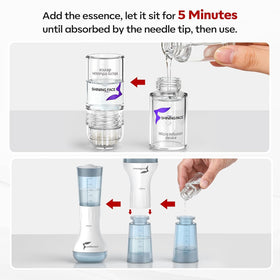 Shining Face eight serum bottles arranged to show sealed freshness