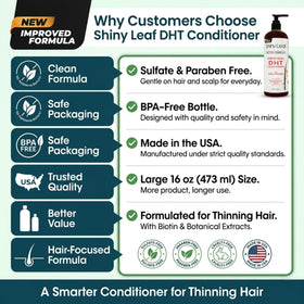 shiny leaf conditioner being applied in shower for easier detangling benefit