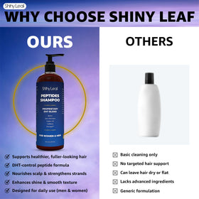 Shiny Leaf styled hair after wash showing fuller-looking hair and improved volume