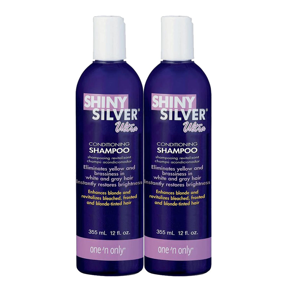 SHINY SILVER front packaging showing two 12 oz bottles and clear product identity