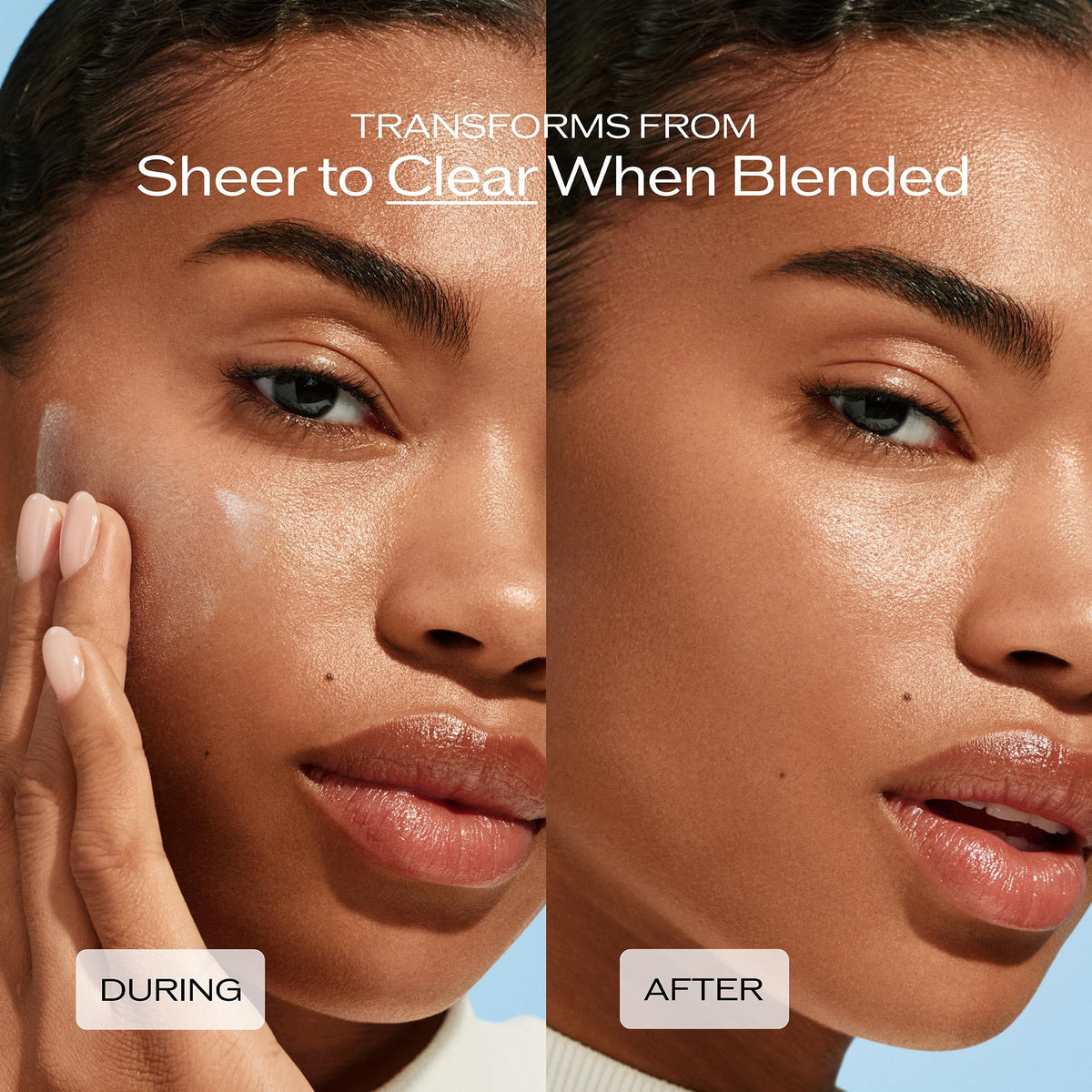 Shiseido hand application showing blendability and quick clear finish