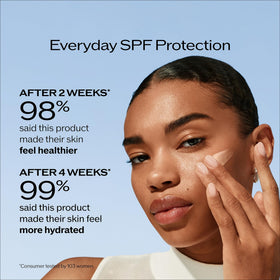 Shiseido sunscreen spread on hand illustrating matte, non-greasy finish