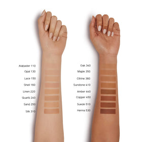 Shiseido powder applied with wet sponge showing buildable coverage benefit