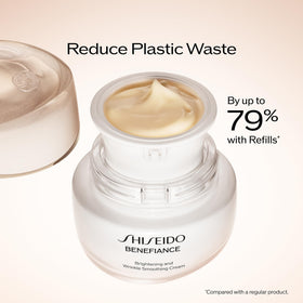 Shiseido jar in hand for scale showing compact travel-friendly size