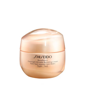 Shiseido Benefiance front packaging showing jar and branding for luxury night hydration