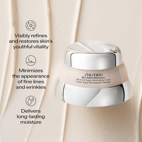 shiseido cream being smoothed on hand showing fast absorption benefit