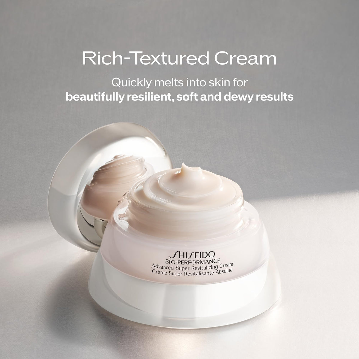 shiseido close-up of cream texture revealing rich, non-greasy hydration benefit