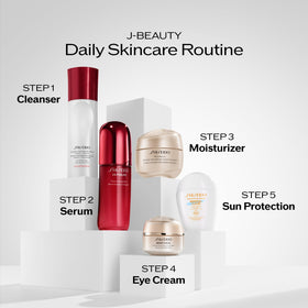 Shiseido cleanser in hand showing gentle application and cleanse