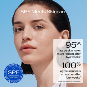 Shiseido stick used over makeup to refresh sun protection without smudging