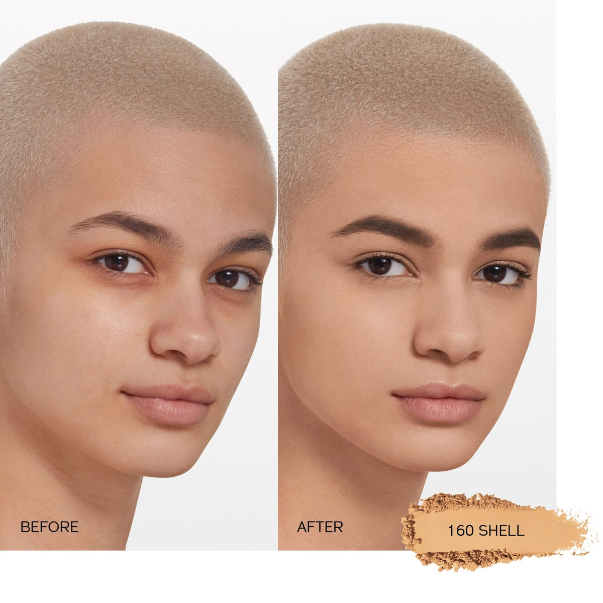 Shiseido close-up of powder grain highlighting smooth blendability benefit