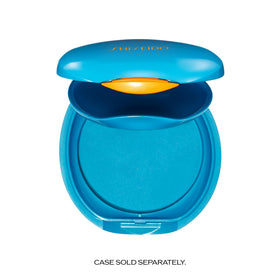 Shiseido refill held in hand to show scale and portable, travel-friendly benefit