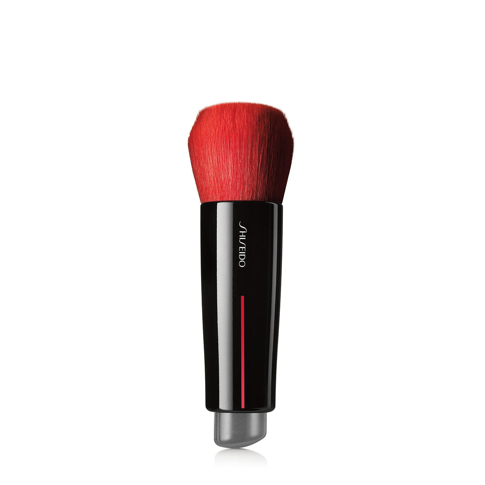 Shiseido DAIYA FUDE front view showing gel tip and red diamond-cut brush for precise application