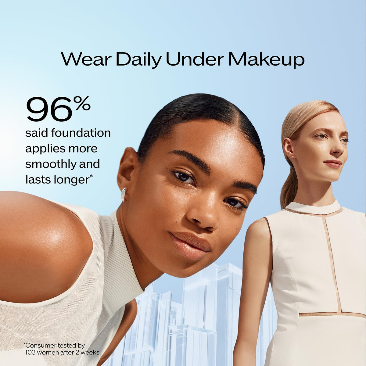 Shiseido face application under makeup demonstrating seamless layering benefit