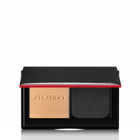 Shiseido front compact showing Shell 160 shade and portable design benefit