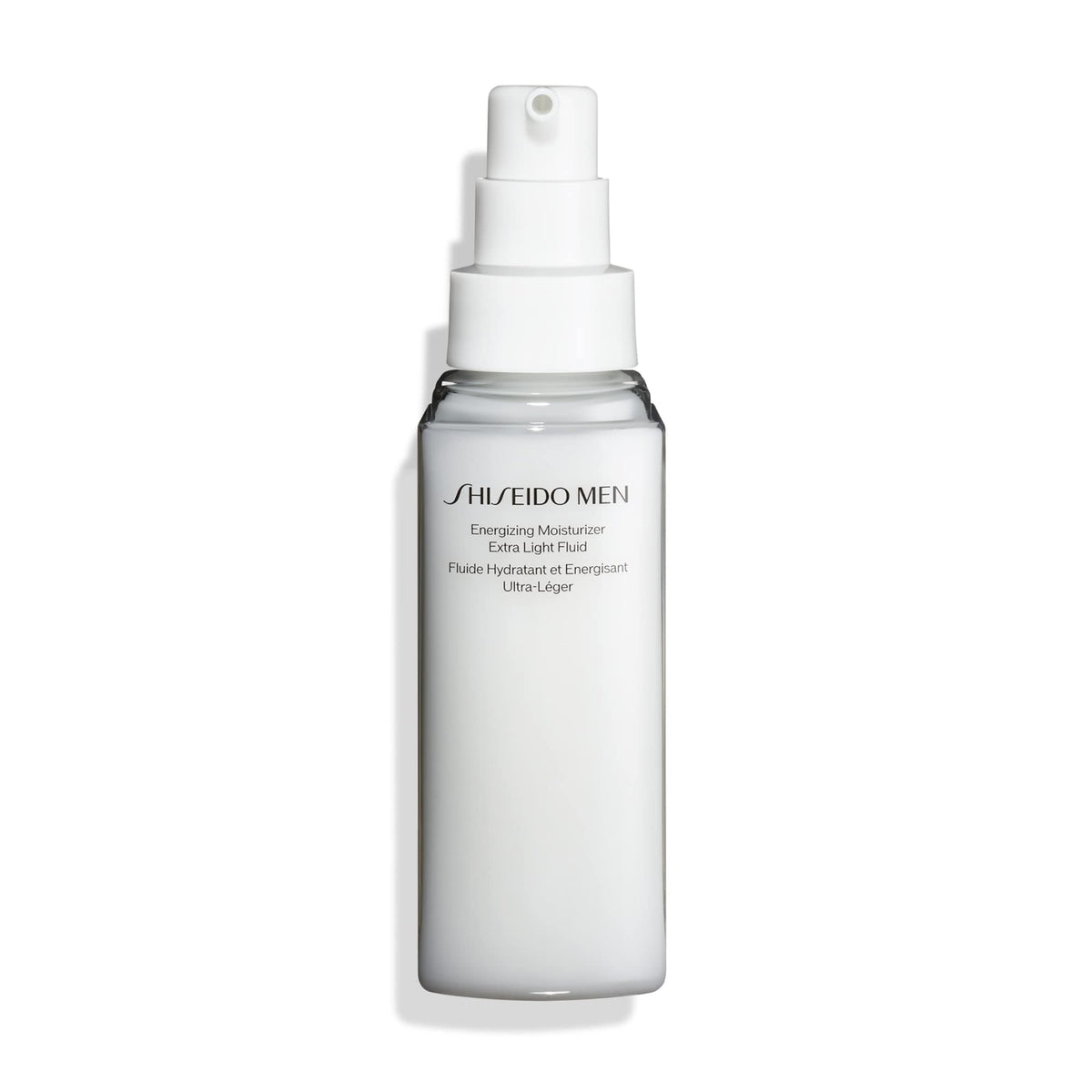 Shiseido men pump dispenser closeup focusing on easy controlled dosing benefit