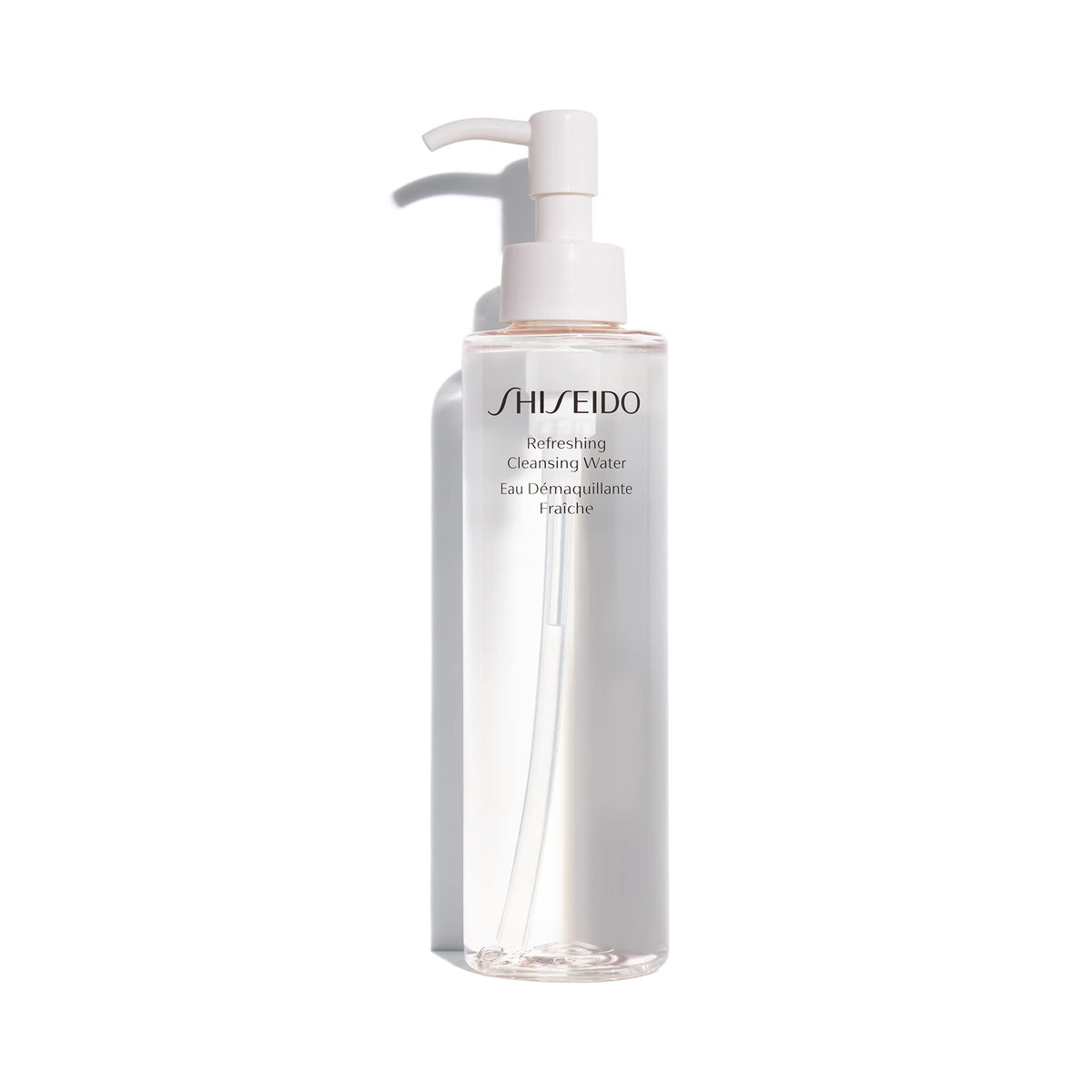 Shiseido bottle front view showing label and quick makeup removal benefit