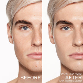 Shiseido RevitalEssence being applied with brush demonstrating buildable medium coverage