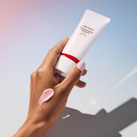 Shiseido RevitalEssence pea-sized dollop illustrating recommended amount