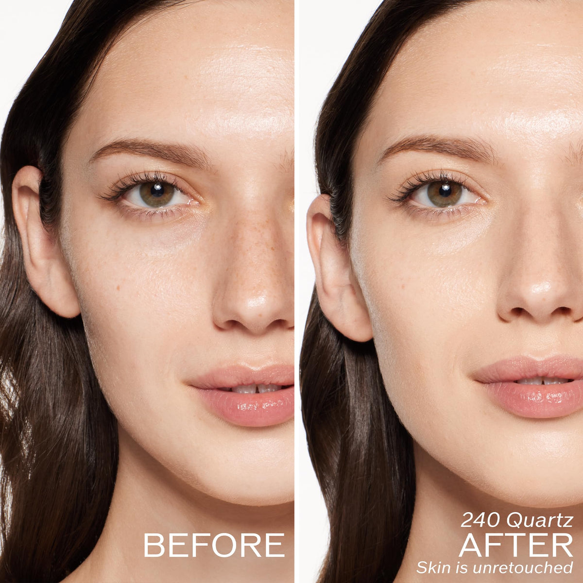 Shiseido texture swatch demonstrating serum-like finish and buildable coverage