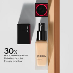 Shiseido application on model showing natural finish and pore-blurring benefit