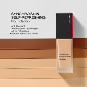Shiseido swatch on arm in Linen 220 showing true shade match benefit