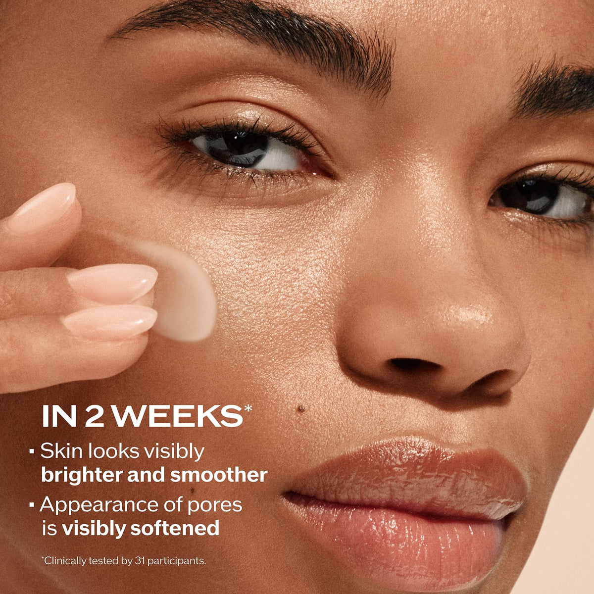 Shiseido clear gel texture close-up, showing invisible finish and lightweight feel