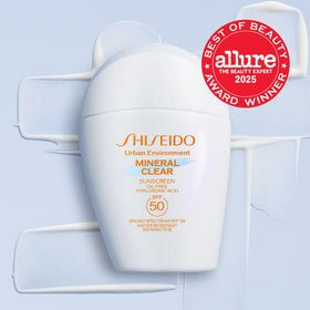 Shiseido close-up of lightweight mineral emulsion texture for easy blending