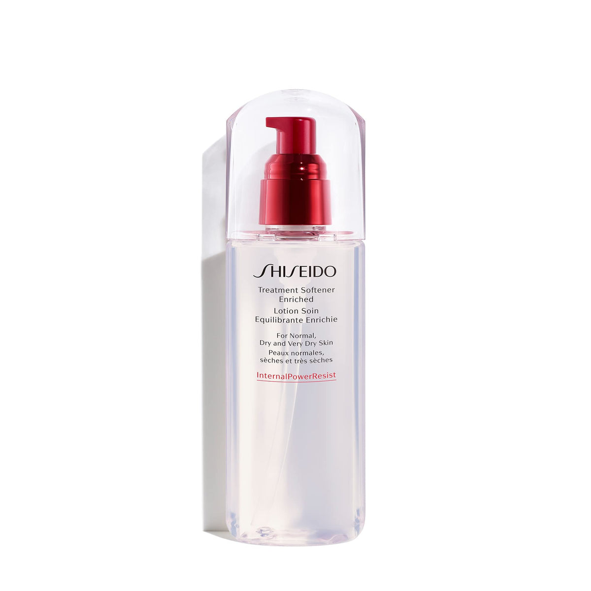 Shiseido bottle front showing label and packaging, highlighting nourishing formulation