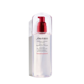 Shiseido bottle front showing label and packaging, highlighting nourishing formulation