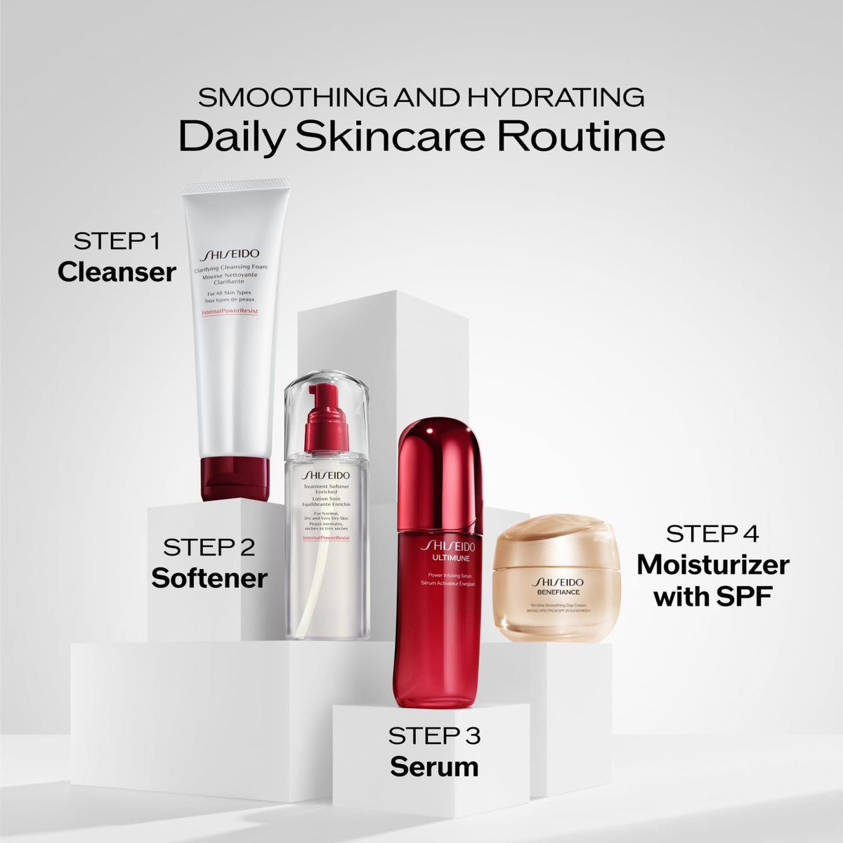 Shiseido Treatment Softener Enriched next to common objects to show 300 mL scale and value