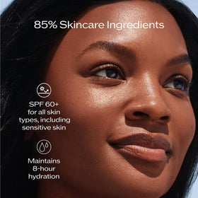 Shiseido applying sunscreen to face illustrating gentle mineral formula