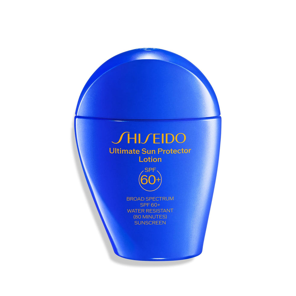Shiseido front packaging showing SPF 60+ and compact travel benefit