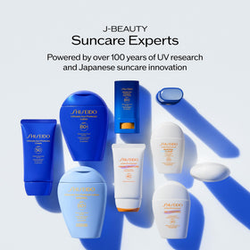 Shiseido sunscreen in outdoor setting illustrating water-resistant protection