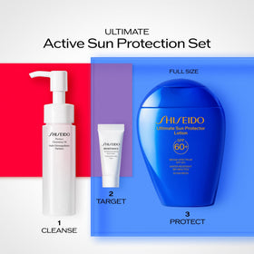 Shiseido sunscreen cream texture demonstrating lightweight, hydrating finish