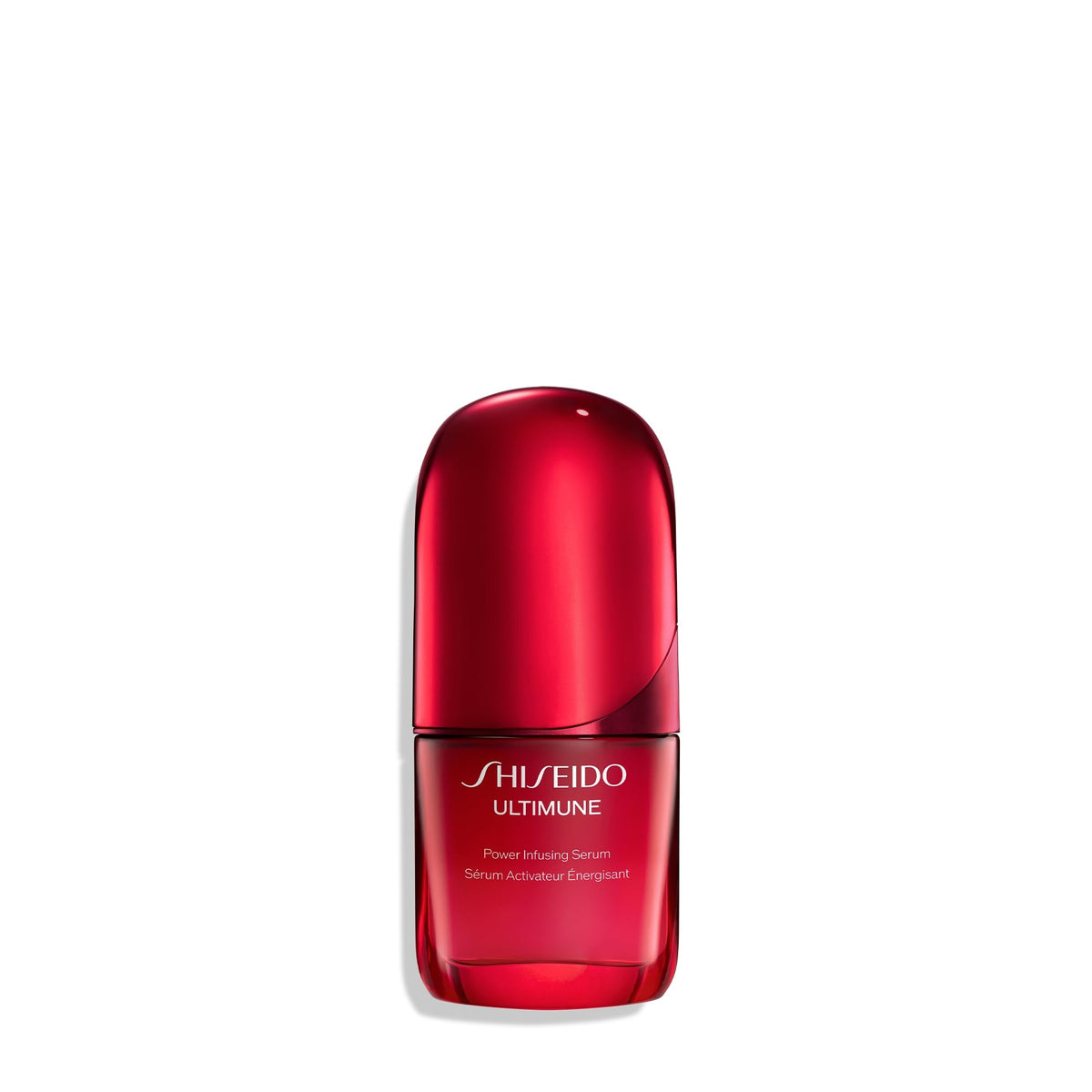 Shiseido Ultimune front packaging showing sleek bottle and size