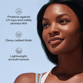 Shiseido sunscreen being blended on hand for smooth finish