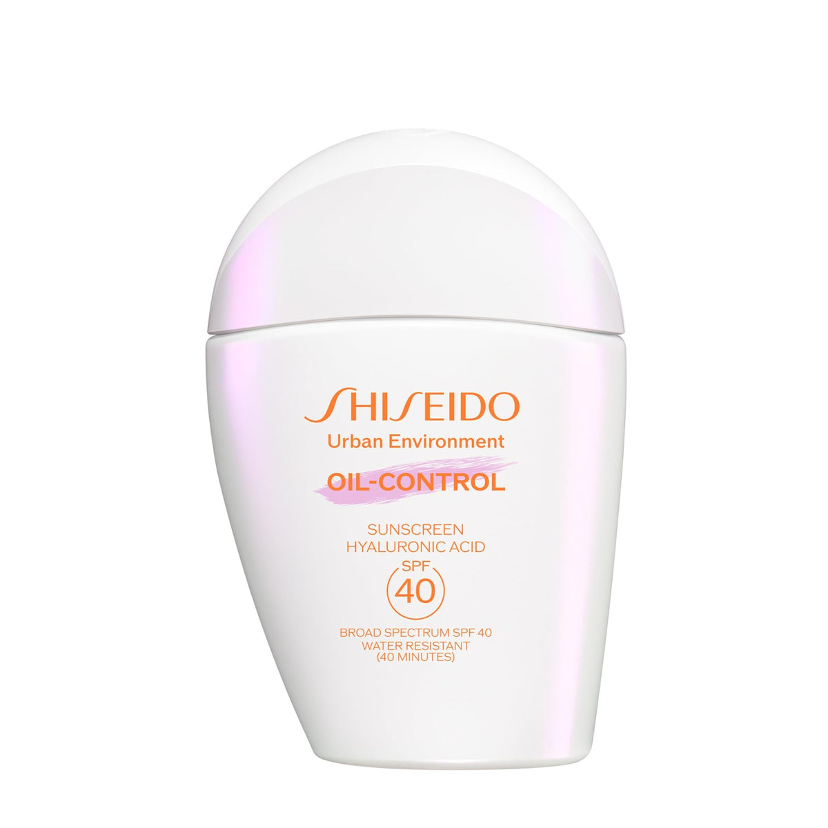 Shiseido front packaging showing SPF 40 and oil-free finish benefit