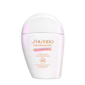 Shiseido front packaging showing SPF 40 and oil-free finish benefit