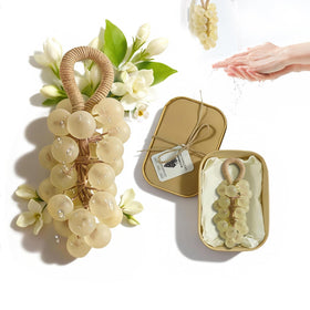 SHLLON grape soap front view showing cluster shape and decorative appeal