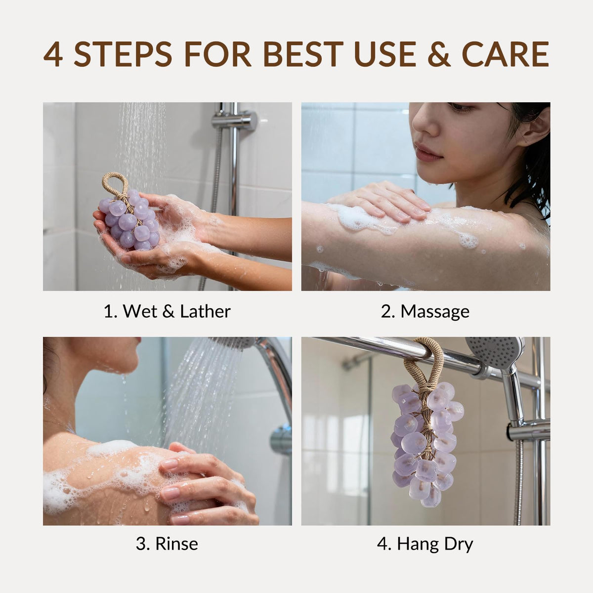 SHLLON grape soap size comparison in hand shows real scale and travel-friendly benefit
